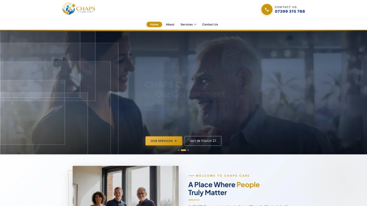 Website we built for an organisation in the care sector