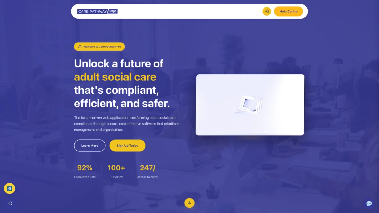 Platform we built for an organisation in the care management
